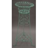 A Victorian wirework plant stand. 86 cm high.