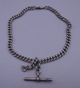 A silver watch chain. 94.3 grammes.