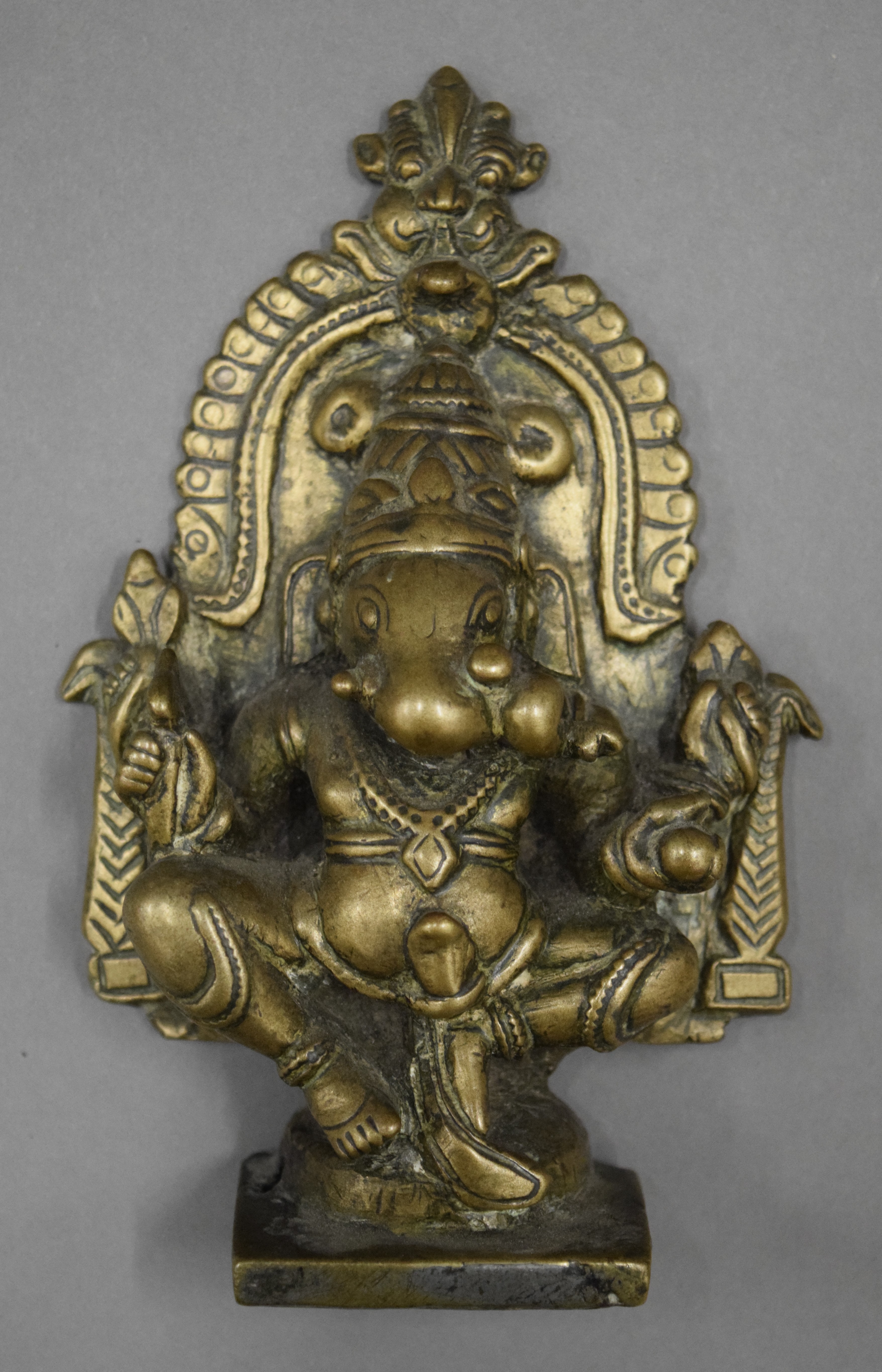 A bronze model of Ganesh and a wooden example. The former 12.5 cm high. - Image 2 of 8
