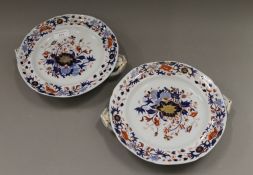 A pair of 19th century Spode warming plates. Each 28 cm wide.