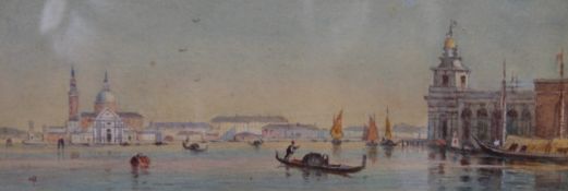 Two 19th century watercolours of Venice, each signed H.
