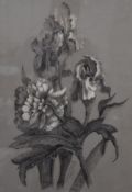 GERTRUDE LAWRENCE (19th century) British, Flowers, charcoal drawing,