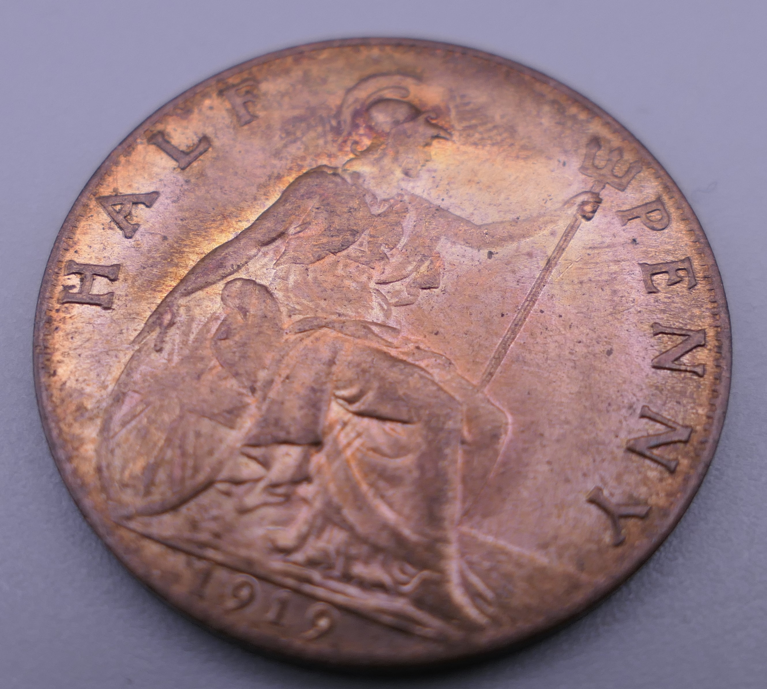 A 1919 half penny. - Image 2 of 2