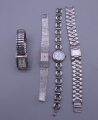 Four various wristwatches.