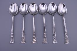 Six silver teaspoons. 70.6 grammes.