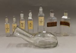 A quantity of Apothecary bottles, etc. The largest 23 cm high.