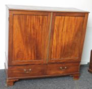 A 19th century mahogany linen press. 127 cm wide.