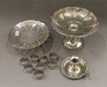 A small quantity of silver plate.