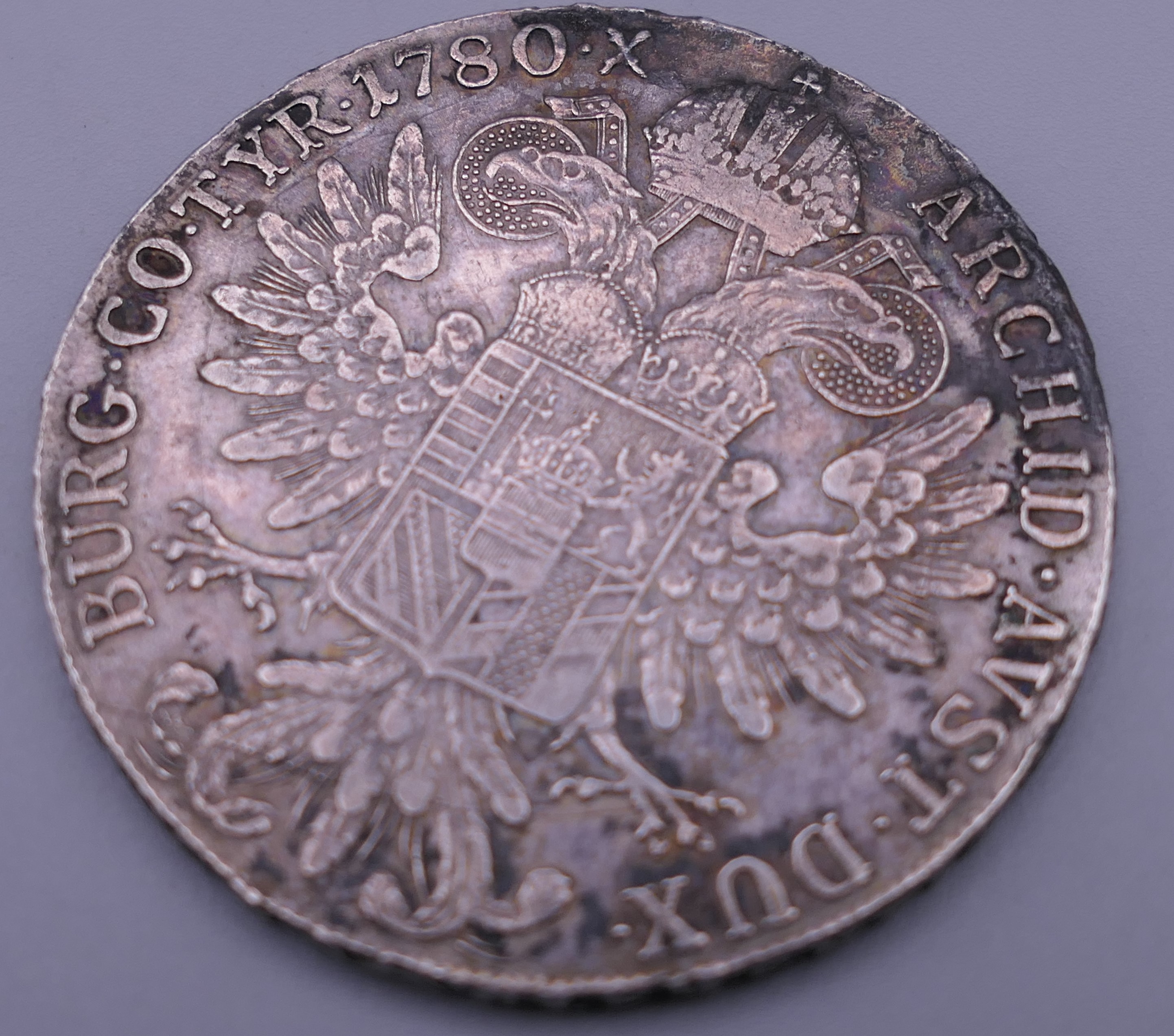 A silver Theresia coin. - Image 2 of 3