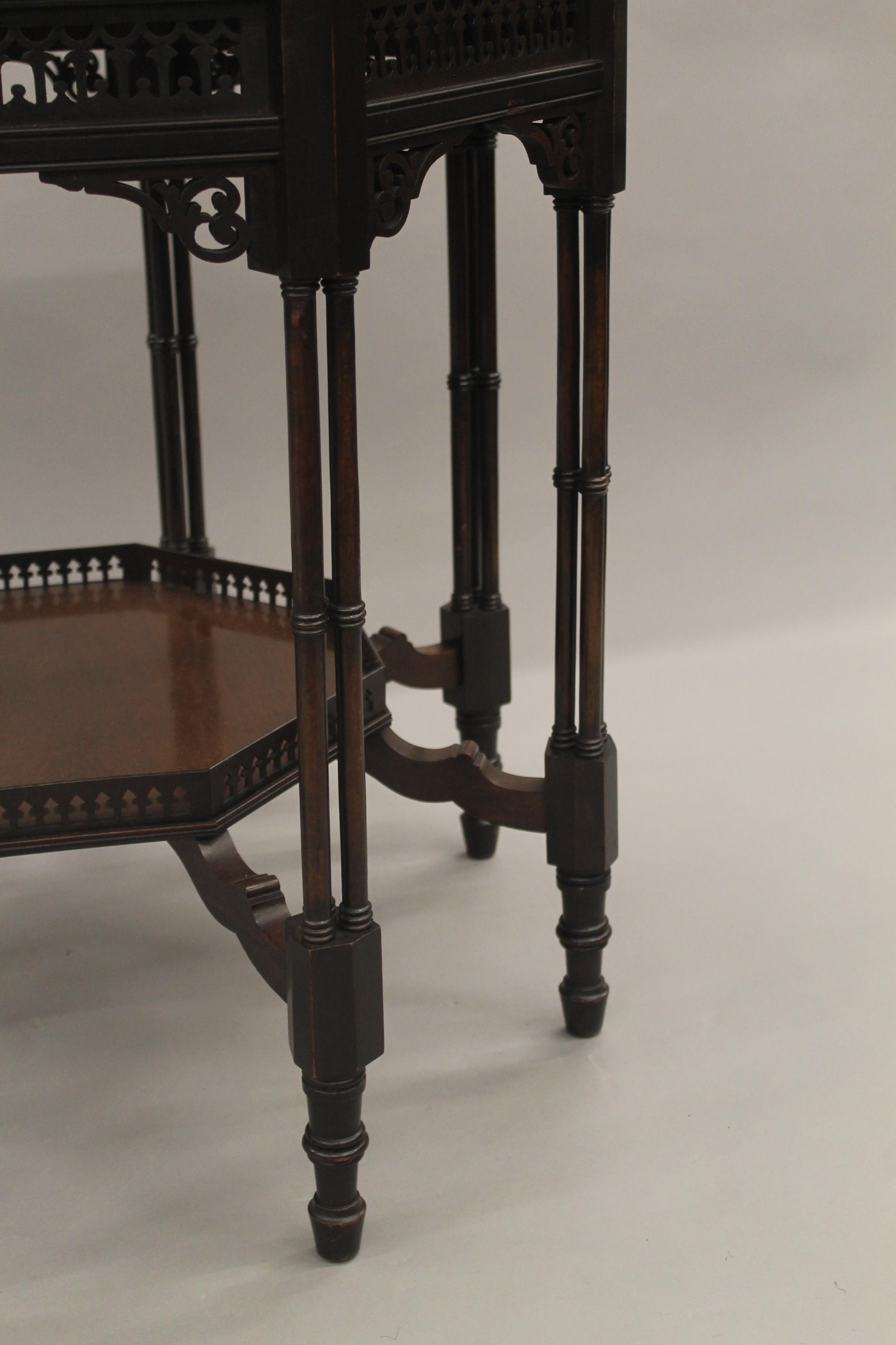 An Edwardian mahogany octagonal centre table. 70 cm wide. - Image 4 of 4