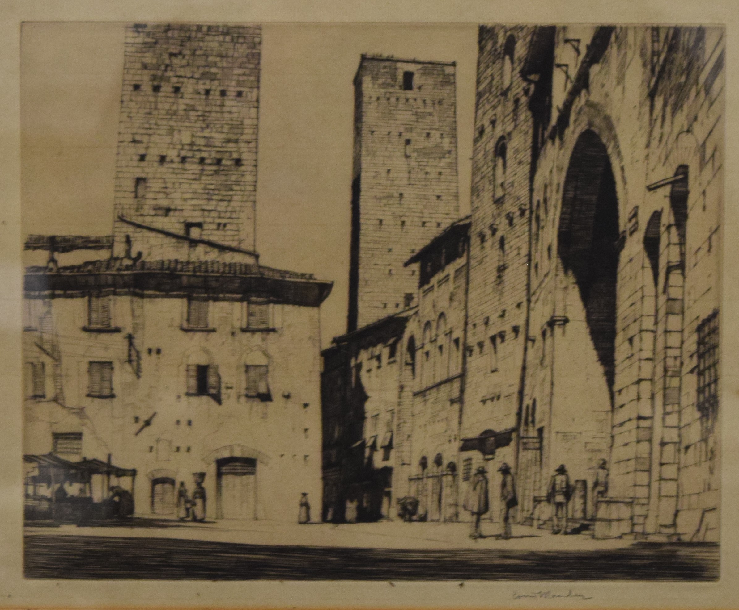 LOUIS CONRAD ROSENBERG (1890-1983) American, six various Continental Town Scenes, etchings, signed,