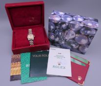 A boxed Rolex Oyster Perpetual ladies wristwatch. 2.25 cm wide.