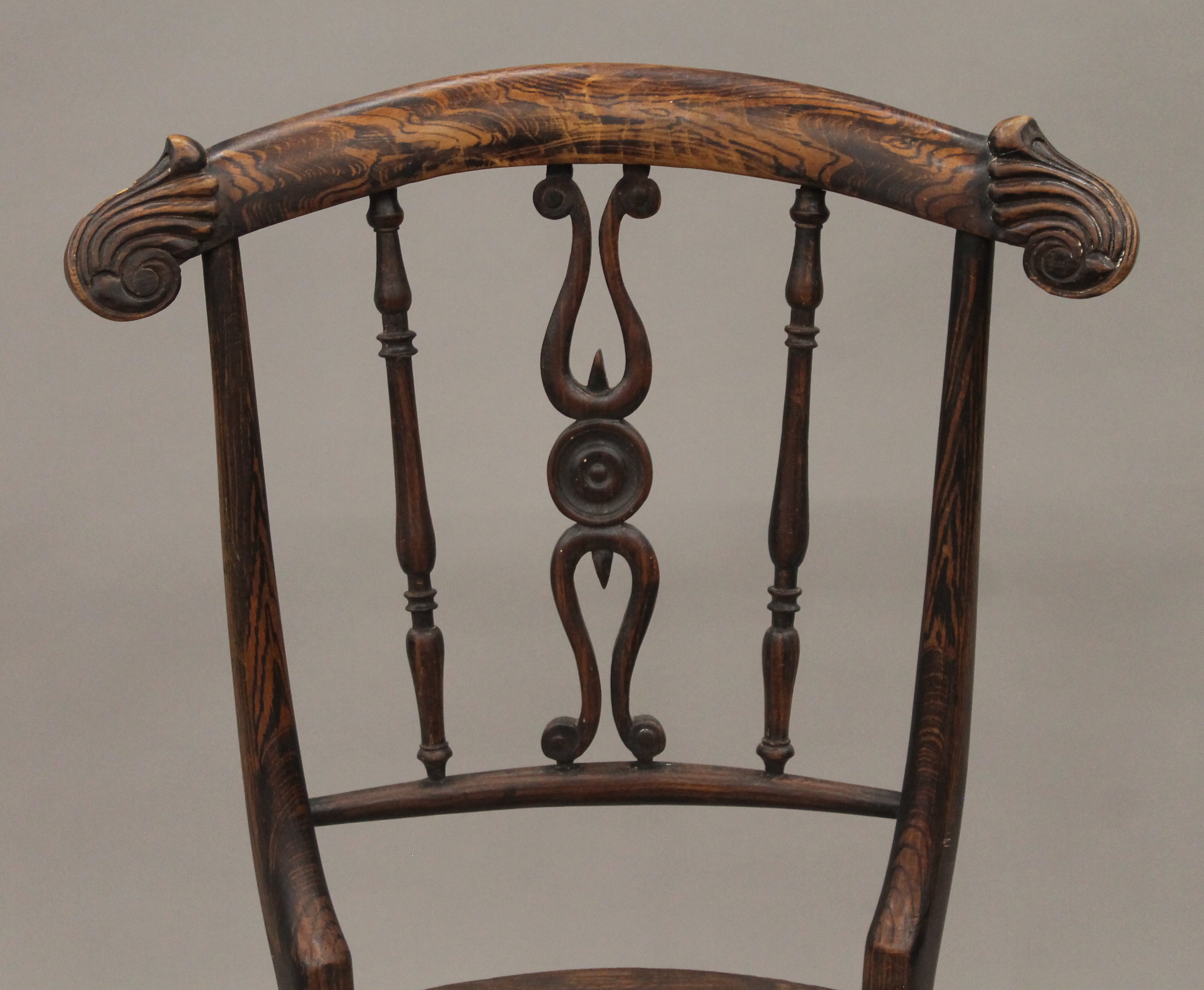 A pair of early 19th century faux rosewood cane seated chairs. 35.5 cm wide. - Image 5 of 5