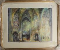 ALEXANDER CRESWELL, Under the Octagon, Ely cathedral, limited edition print, numbered 109/300,