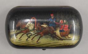 A 19th century Russian cigarette case. 10 cm long.