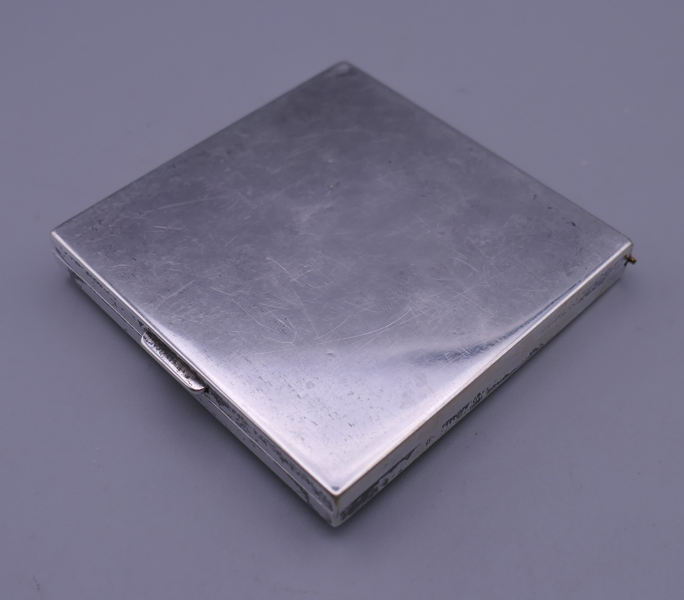 A Georg Jensen sterling silver compact. 7 cm wide. - Image 11 of 11