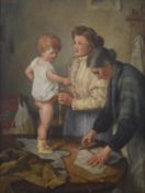 SIDNEY CURRIE (flourished 1892-1930) British, The Child's New Suit, oil on canvas, signed, framed.