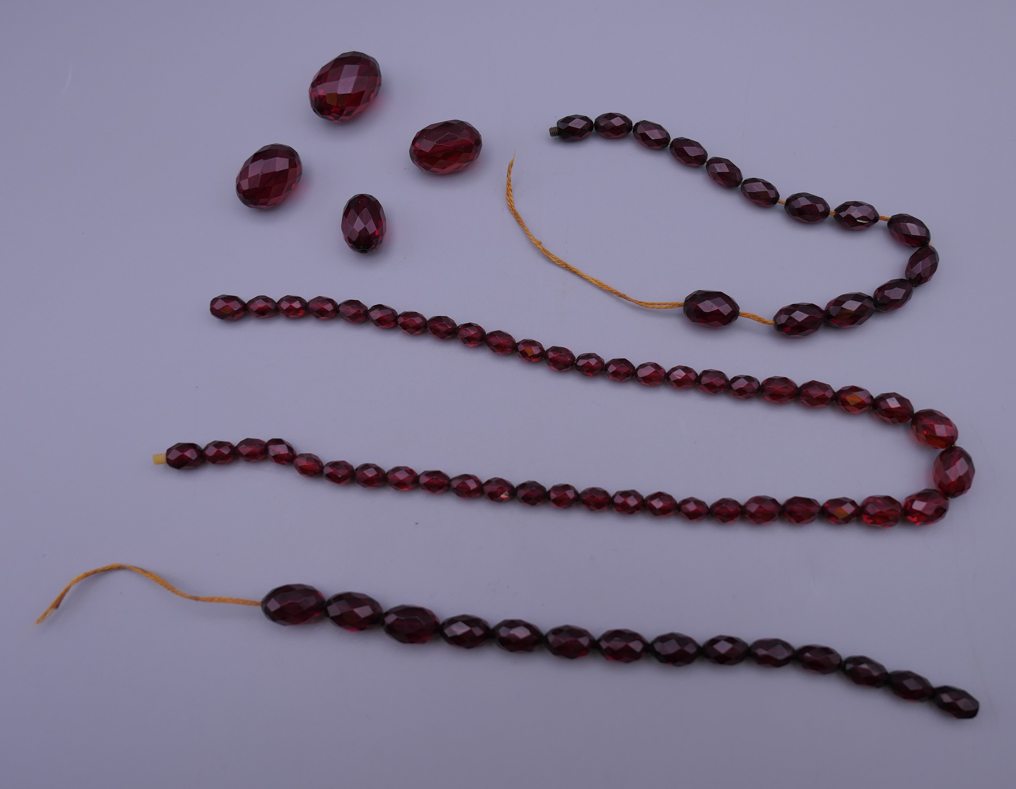 A red facet beaded necklace