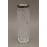 A Russian silver mounted glass vase. 26 cm high.