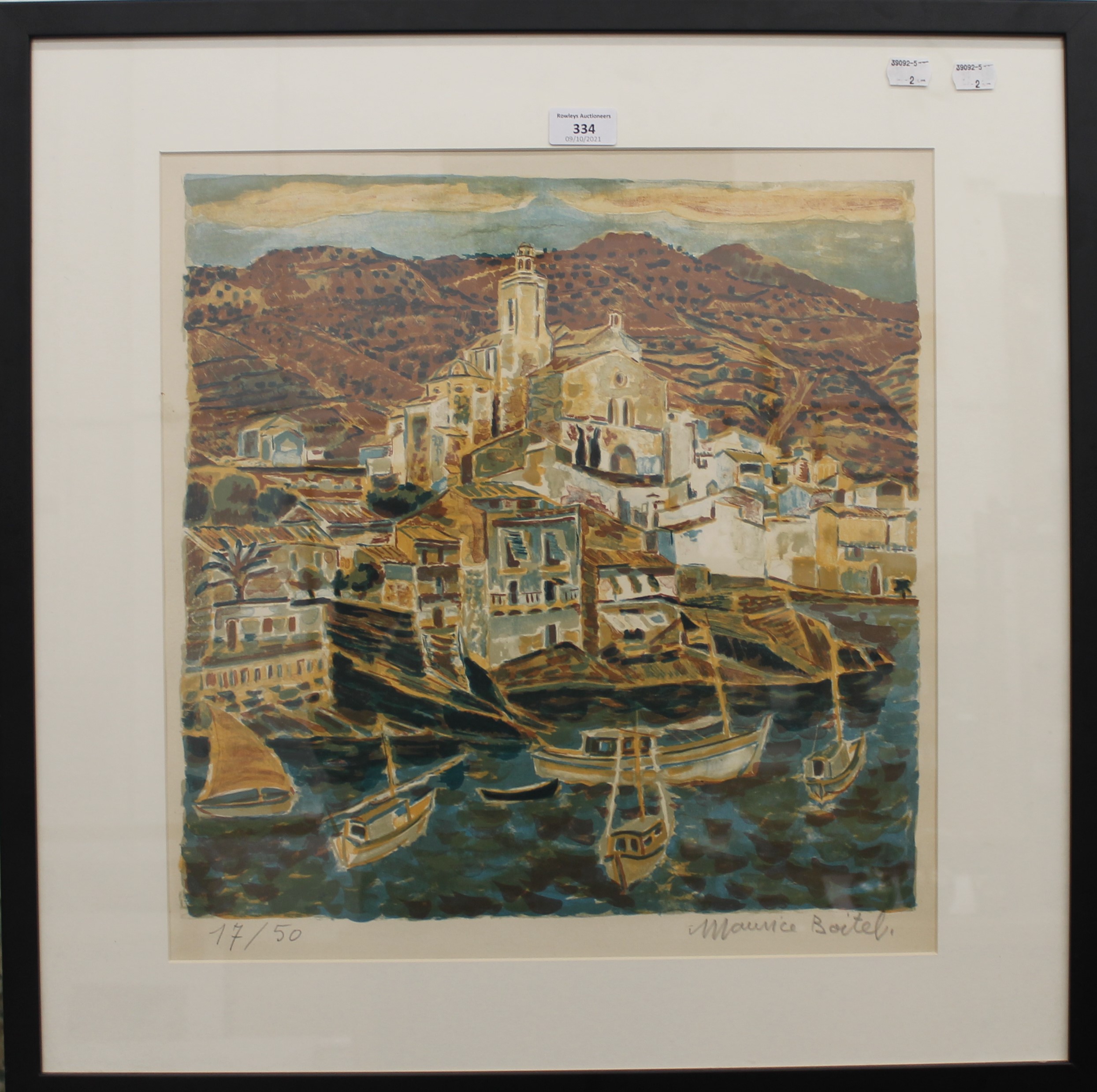 MAURICE BOITEL (1919-2007) French (AR), Cadaques, Catalunia, Spain, limited edition print, - Image 2 of 3