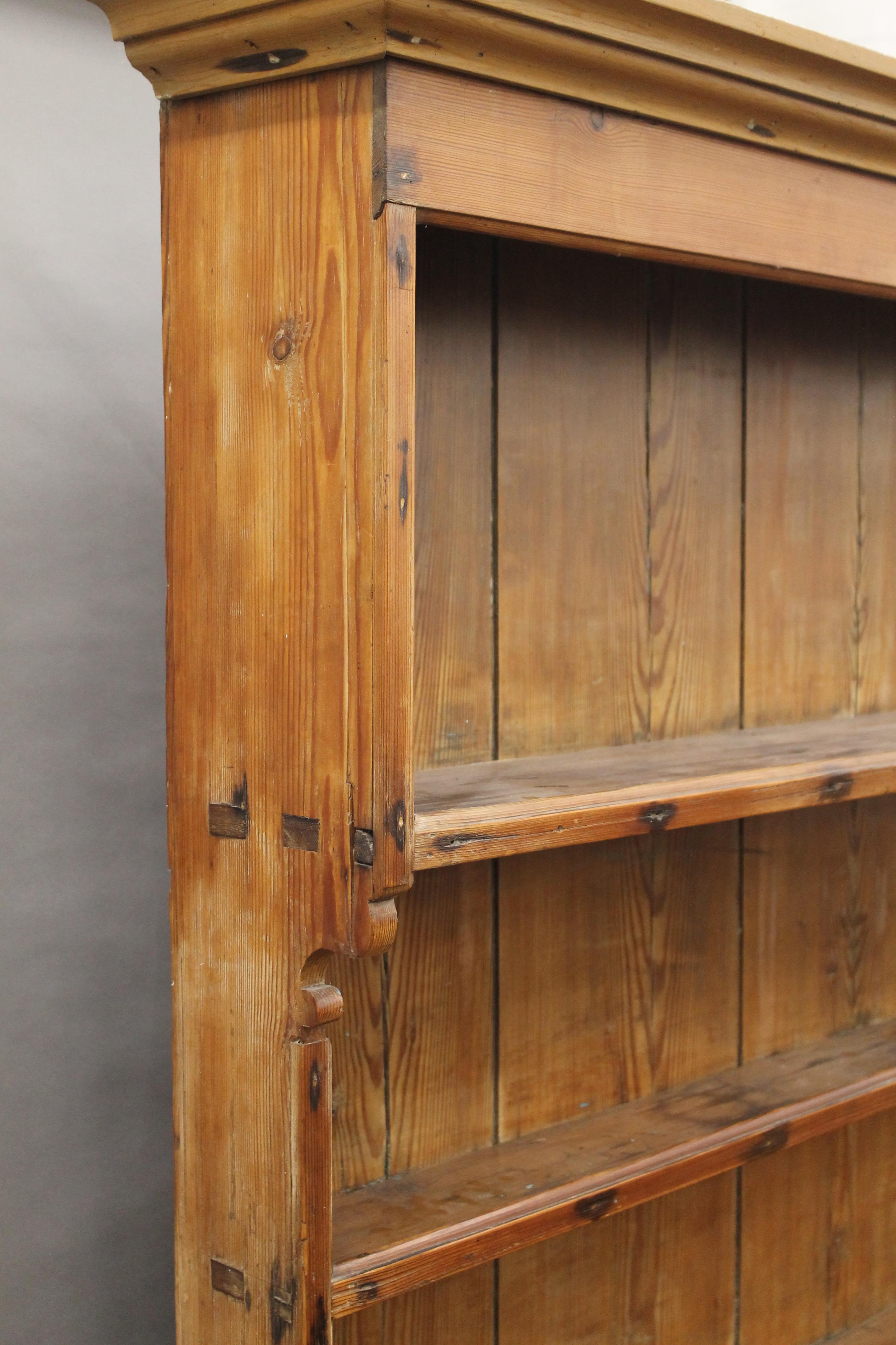 A Victorian pine dresser. 202.5 cm high x 162 cm wide. - Image 6 of 10