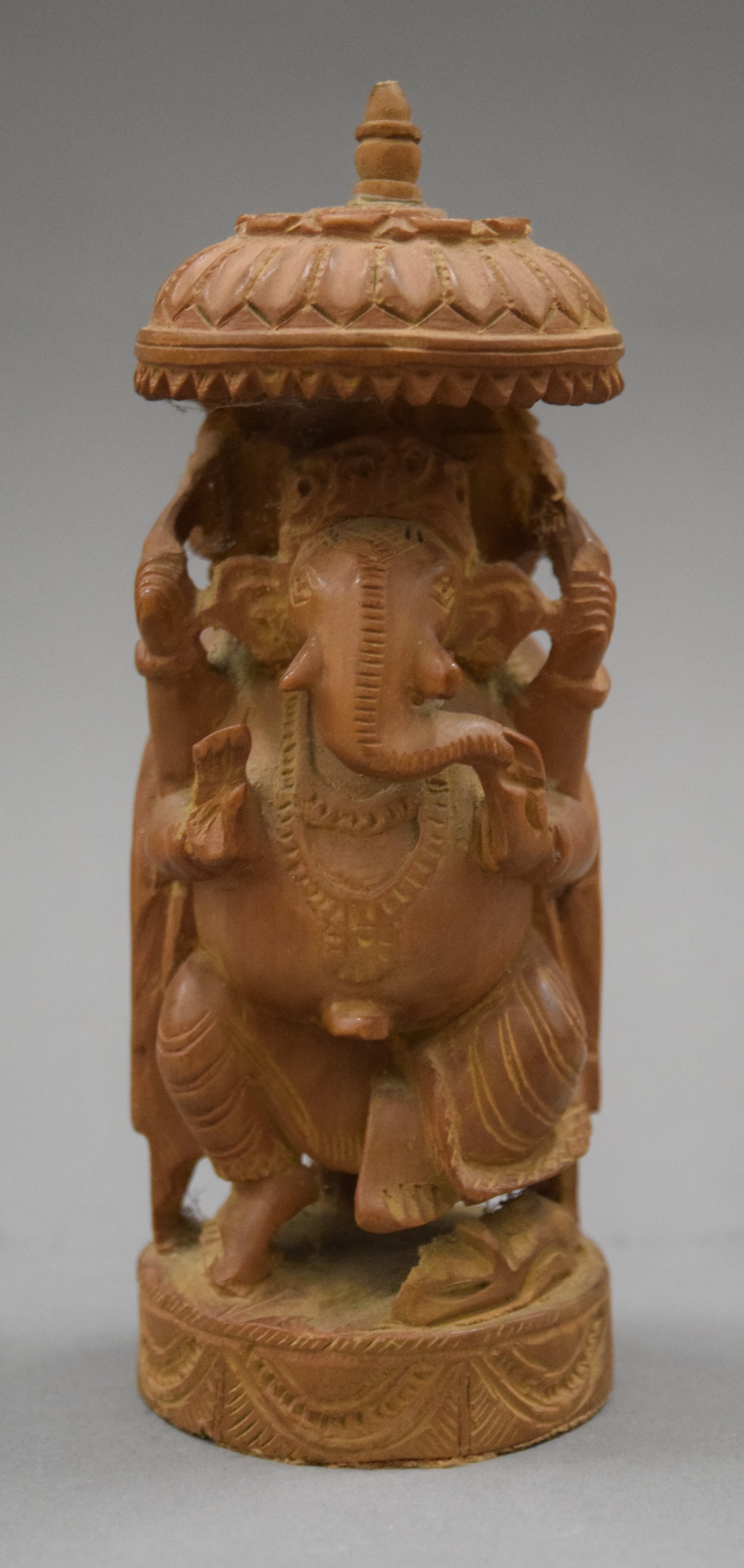 A bronze model of Ganesh and a wooden example. The former 12.5 cm high. - Image 5 of 8