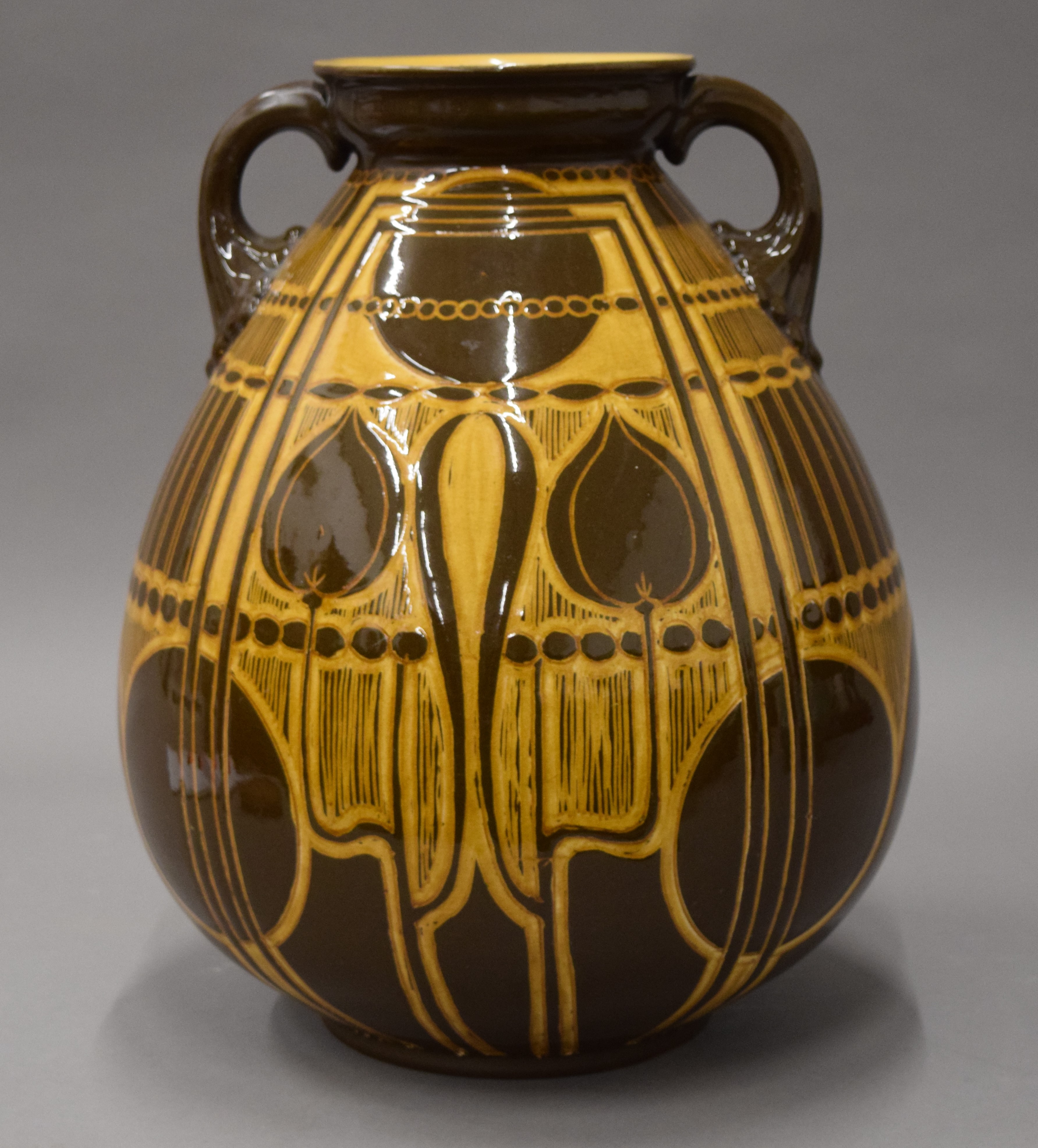 A William Ault Secessionist pottery vase. 35.5 cm high.