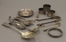 A quantity of silver cutlery, napkin rings, etc. 15.2 troy ounces.