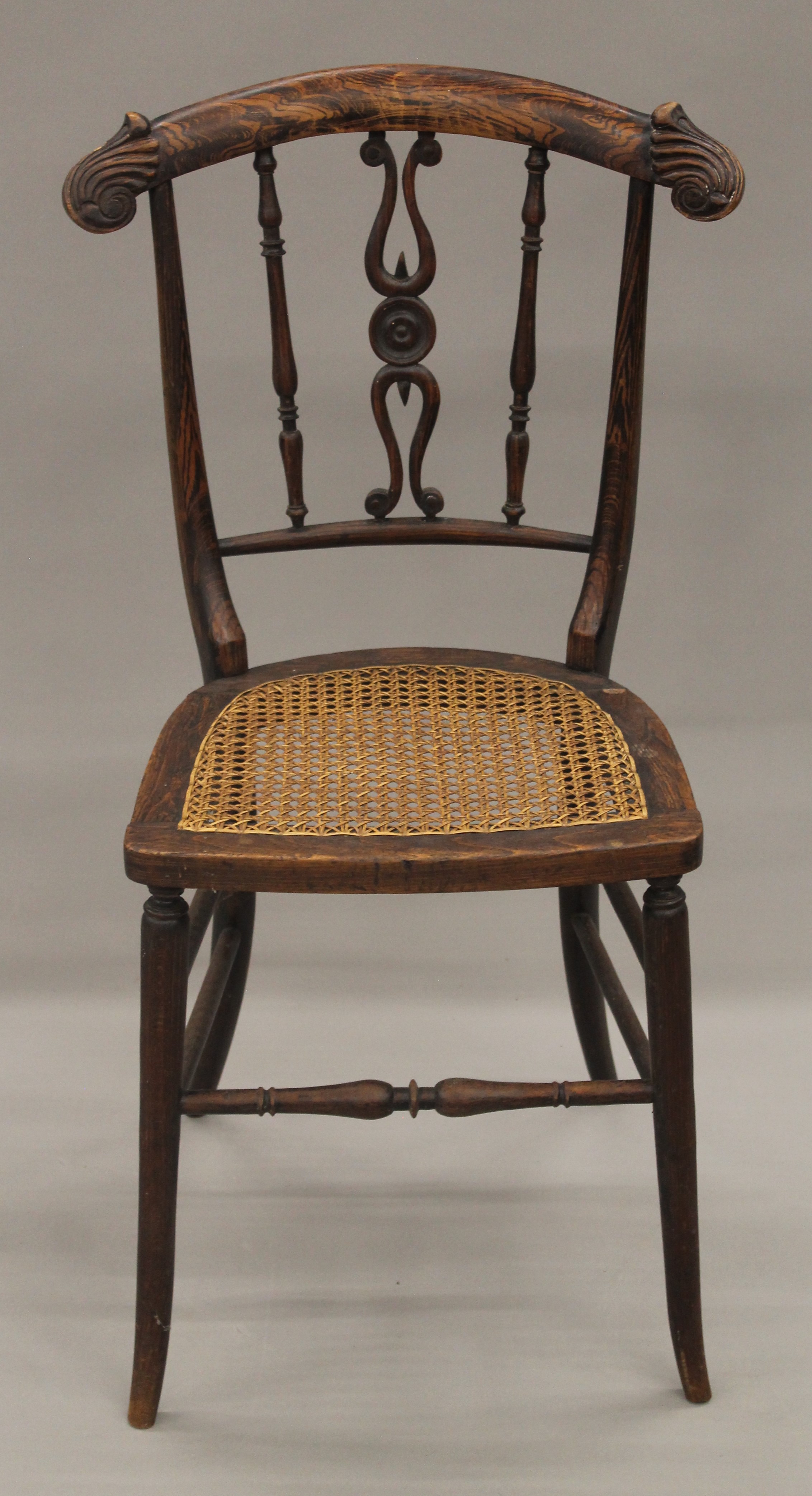 A pair of early 19th century faux rosewood cane seated chairs. 35.5 cm wide. - Image 2 of 5