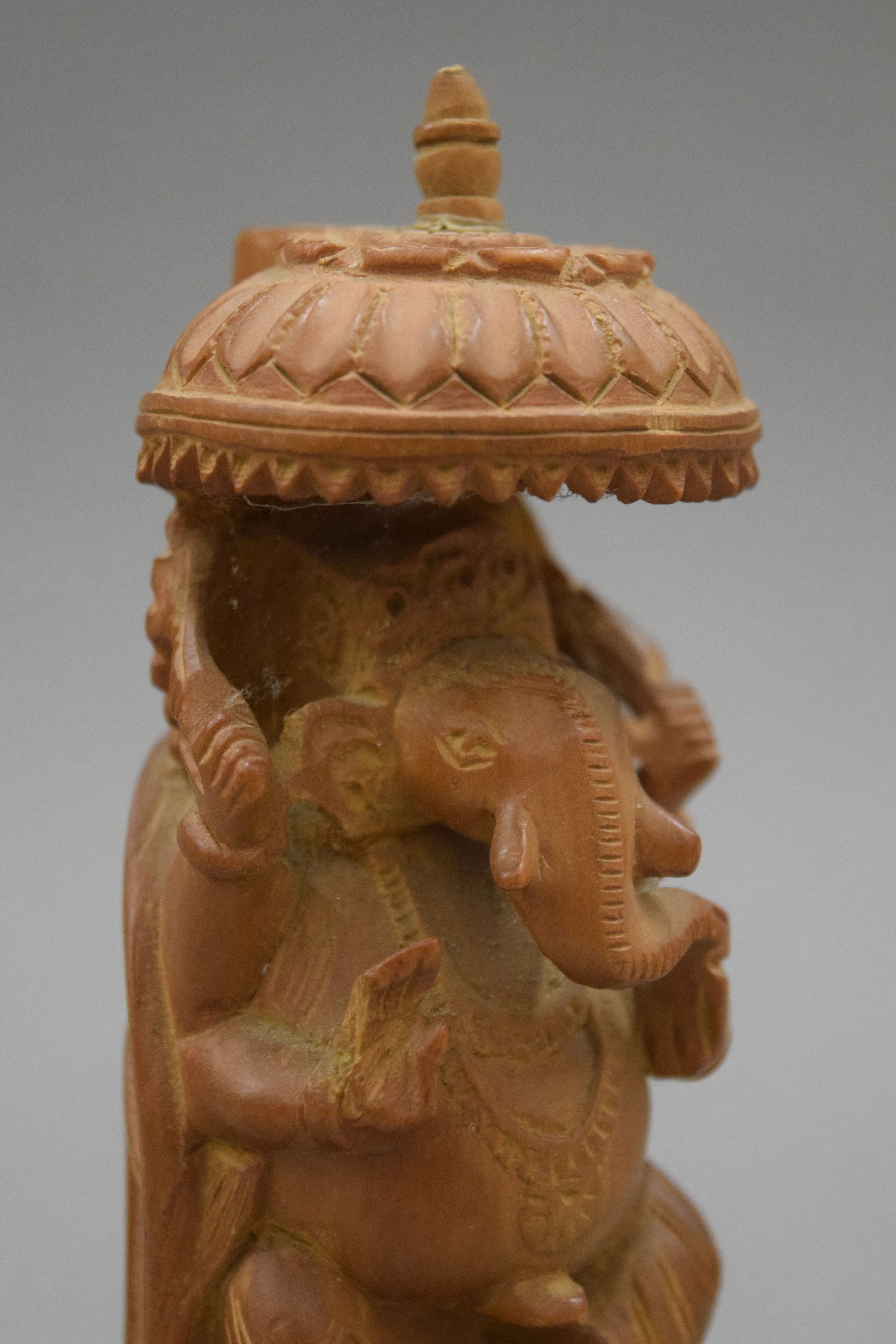 A bronze model of Ganesh and a wooden example. The former 12.5 cm high. - Image 6 of 8