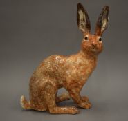 A Winstanley pottery hare. 38 cm high.