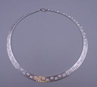 A Contemporary silver necklace. 44 cm long. 26.3 grammes.