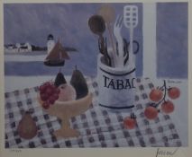 MARY FEDDEN (1915-2012) British, The Tabac Jar, limited edition print, numbered 127/550,