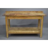 A vintage pine serving table. 150 cm wide.