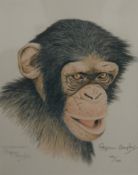 STEPHEN GAYFORD, Chimpanzee, limited edition print, numbered 1094/1750, signed in pencil,