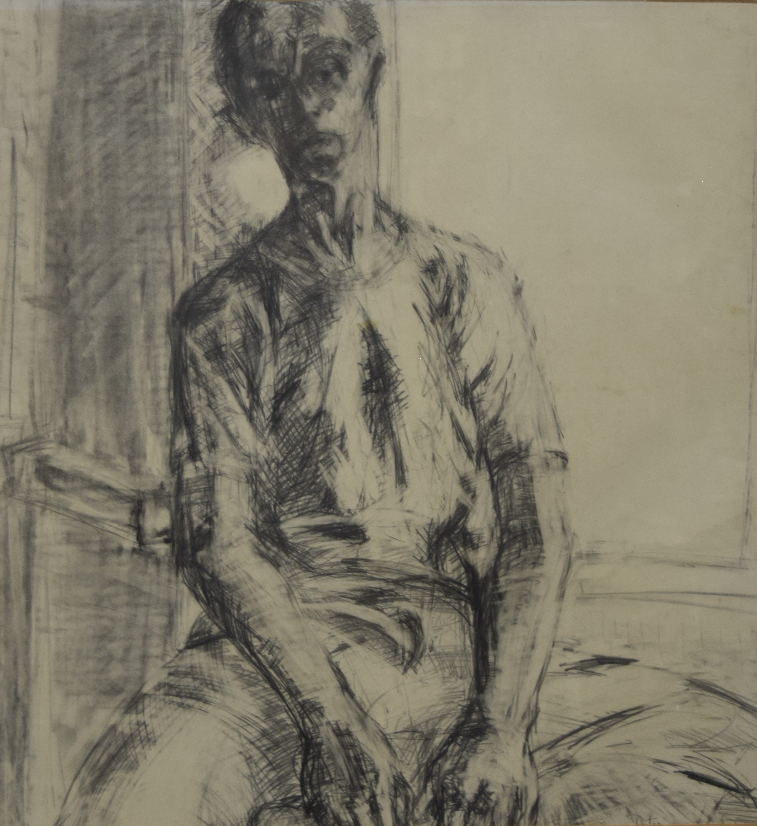 ALBERTO GIACOMETTI (1901-1966) Swiss, Study of a Seated Figure, pencil sketch,