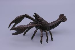 A bronze figure of a crayfish. 9.5 cm long.