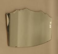 Two vintage bevelled mirrors. The largest 65 cm wide.