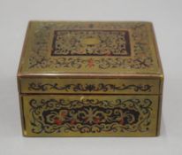 A small late 19th century Boulle box. 11.5 cm wide.