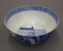 An 18th century Chinese blue and white porcelain bowl,