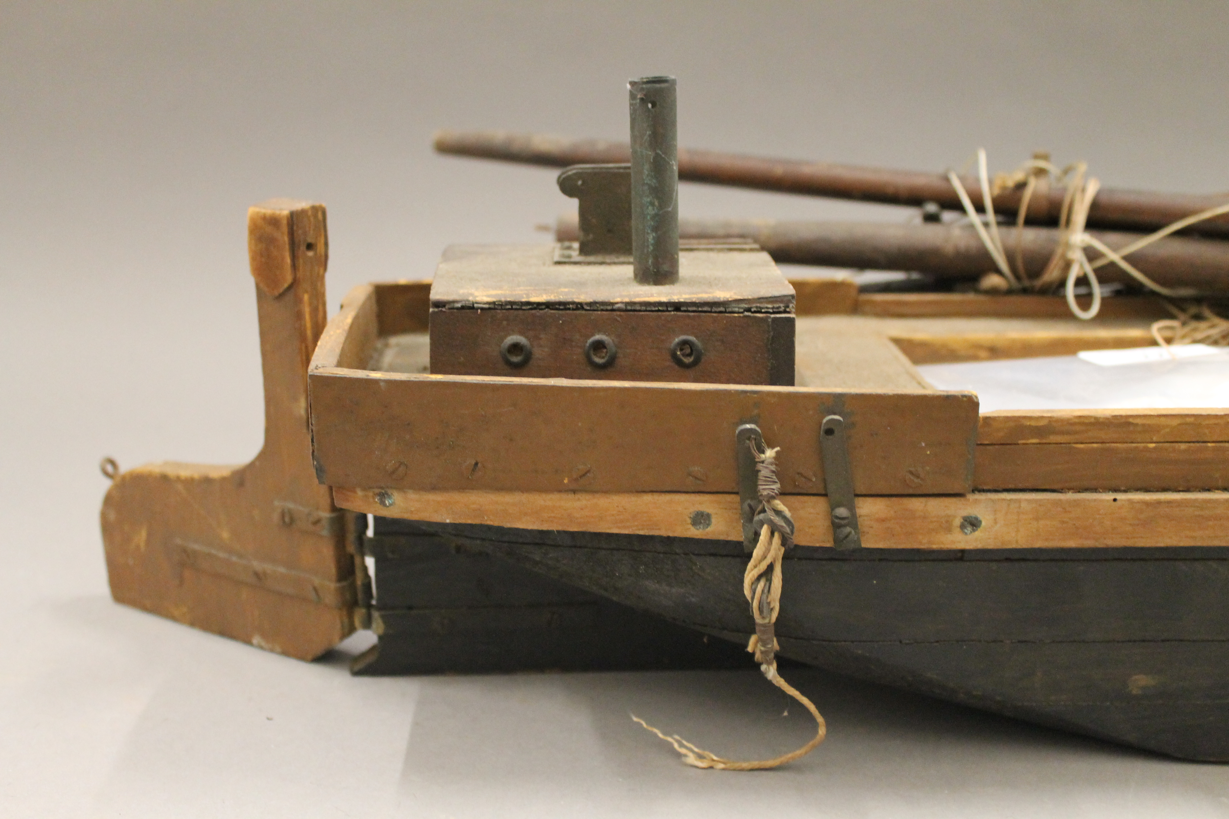 An early 20th century model of a Thames barge. 79 cm long. - Image 4 of 5