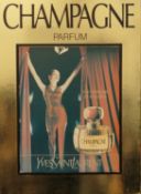 A Yves Saint Laurent Champagne Perfume advertising board. 58 x 80 cm.