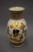 A late 19th century Satsuma vase. 40 cm high.