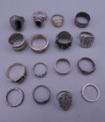 A quantity of silver rings.