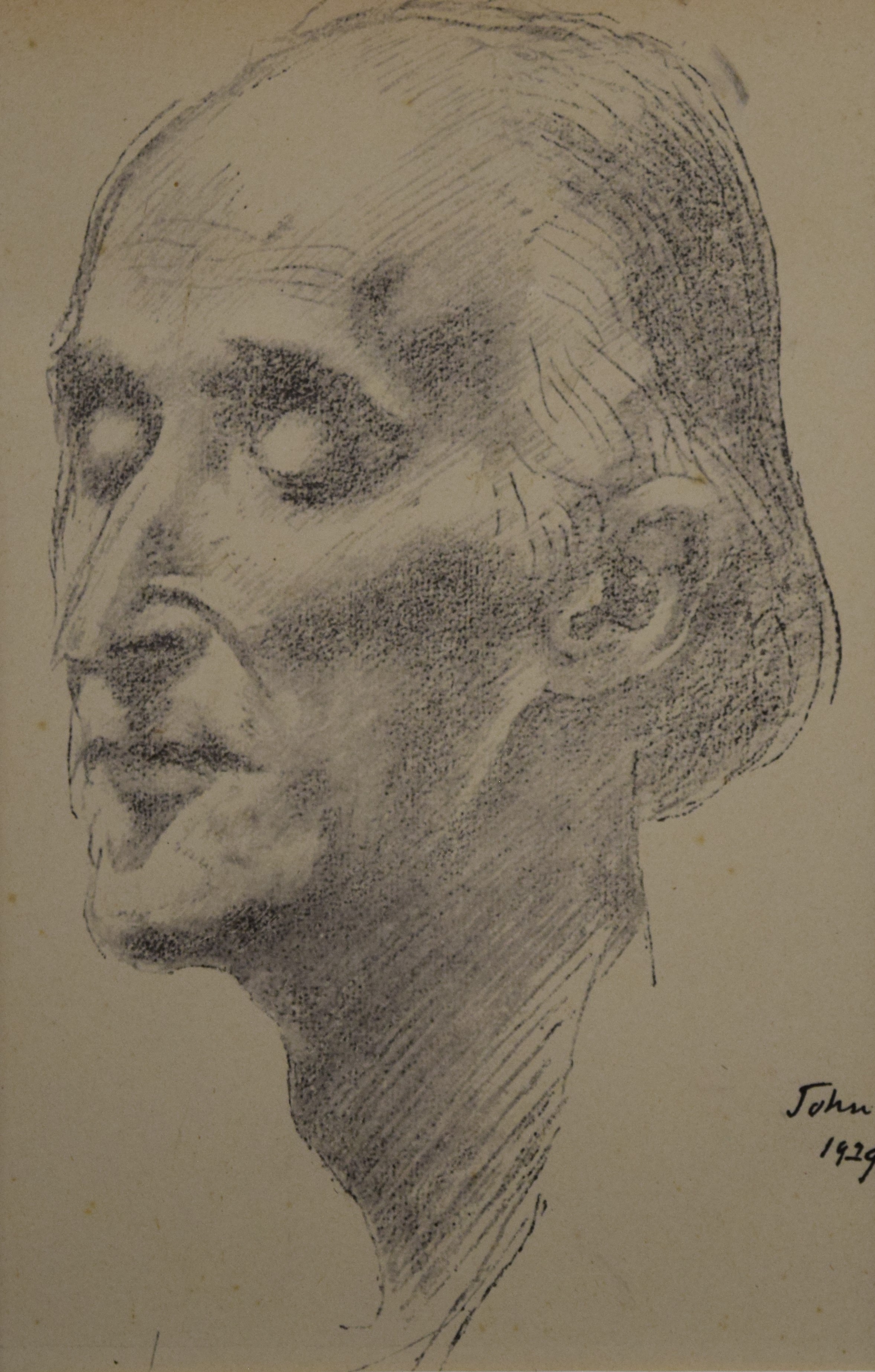 AUGUSTUS JOHN (1878-1961) Welsh, A Portrait of Frederick Delius, print, mounted only. 18 x 27 cm.