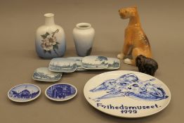 A quantity of various ceramics, including Royal Copenhagen, USSR, etc.