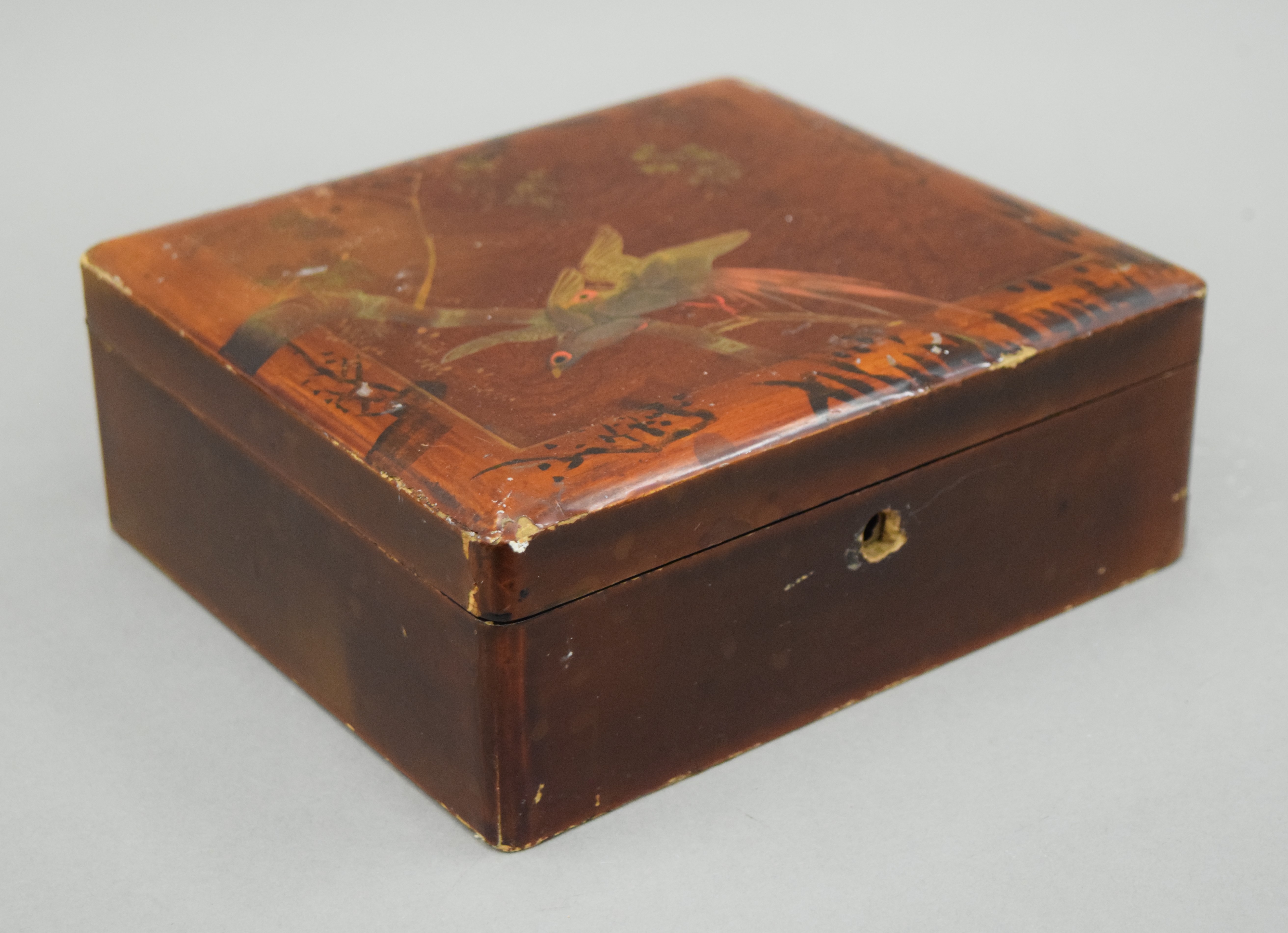 A vintage oak clerk's box with sloping lid and three labels together with an antique Oriental - Image 8 of 9