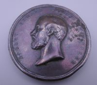 A Victorian bronze 1872 Prince of Wales medallion. 5.75 cm diameter.