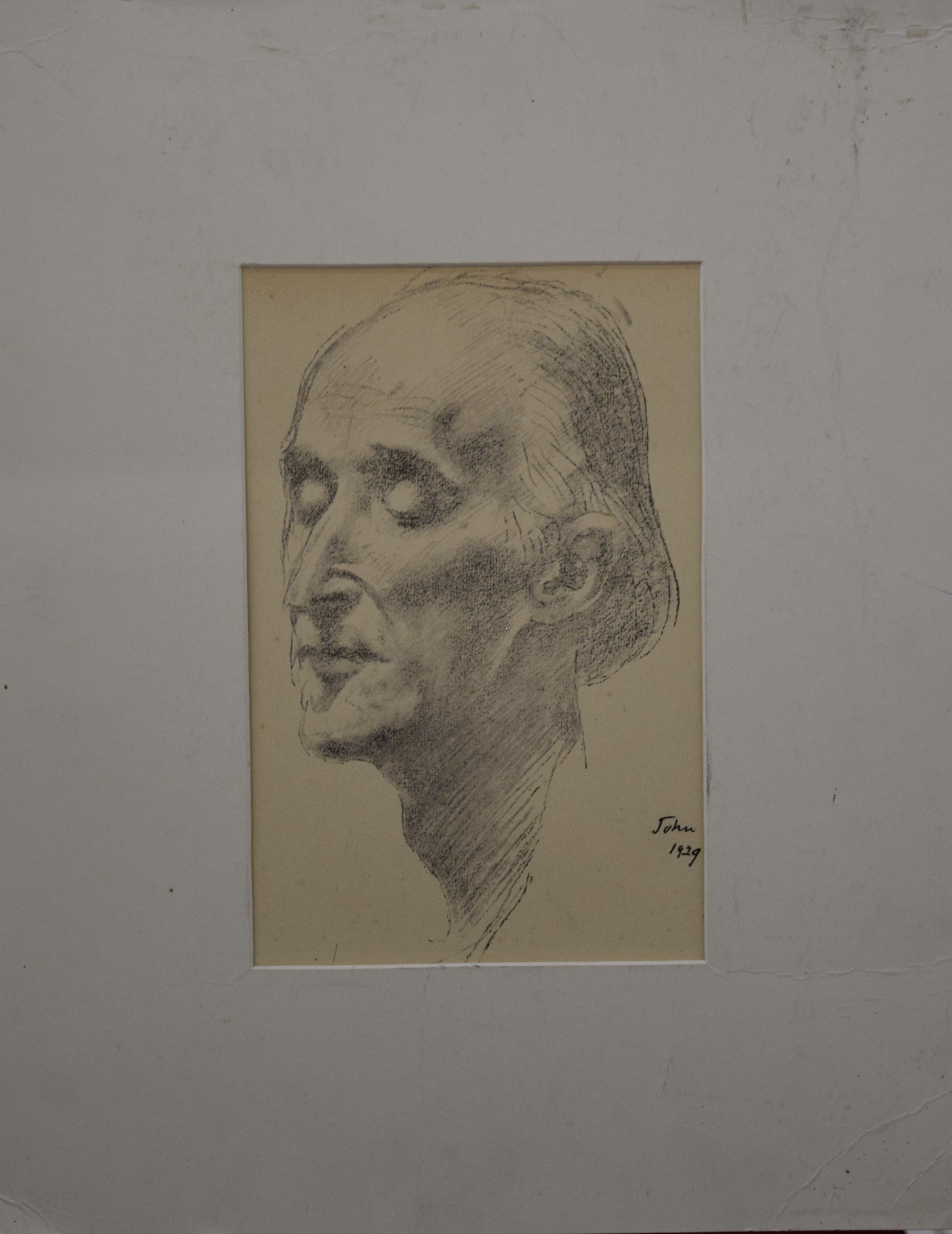 AUGUSTUS JOHN (1878-1961) Welsh, A Portrait of Frederick Delius, print, mounted only. 18 x 27 cm. - Image 2 of 3