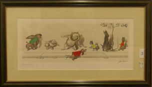 BORIS O'KLEIN, three humorous dog prints, each signed and titled in pencil to margin,